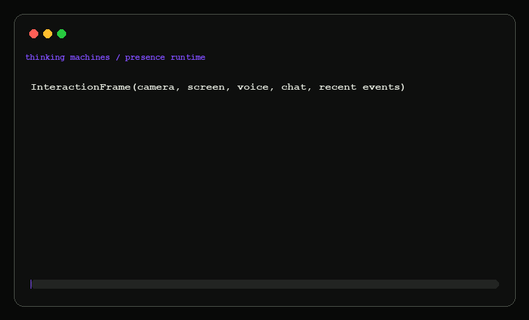 Thinking Machines presence runtime animation